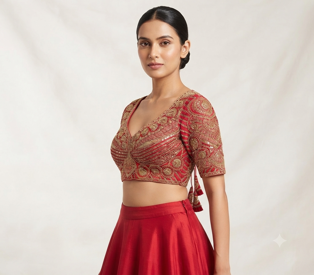 Emerald Handwork Blouse — Havnme fashion UAE