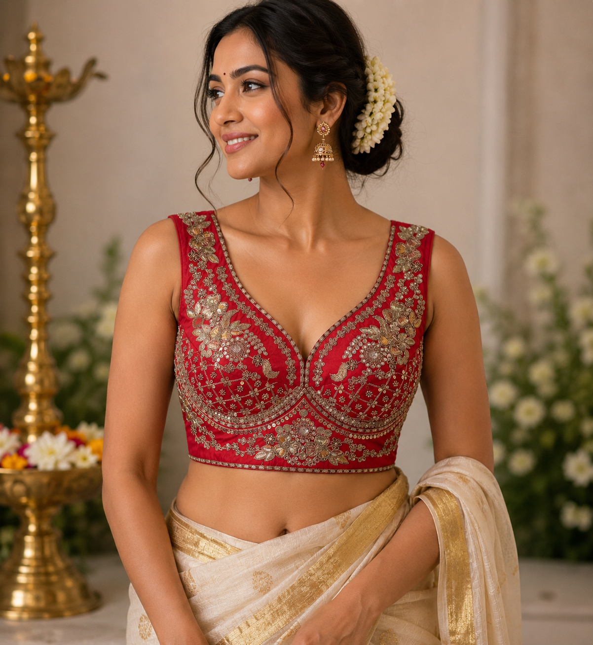 Floral Handwork Blouse — Havnme fashion UAE