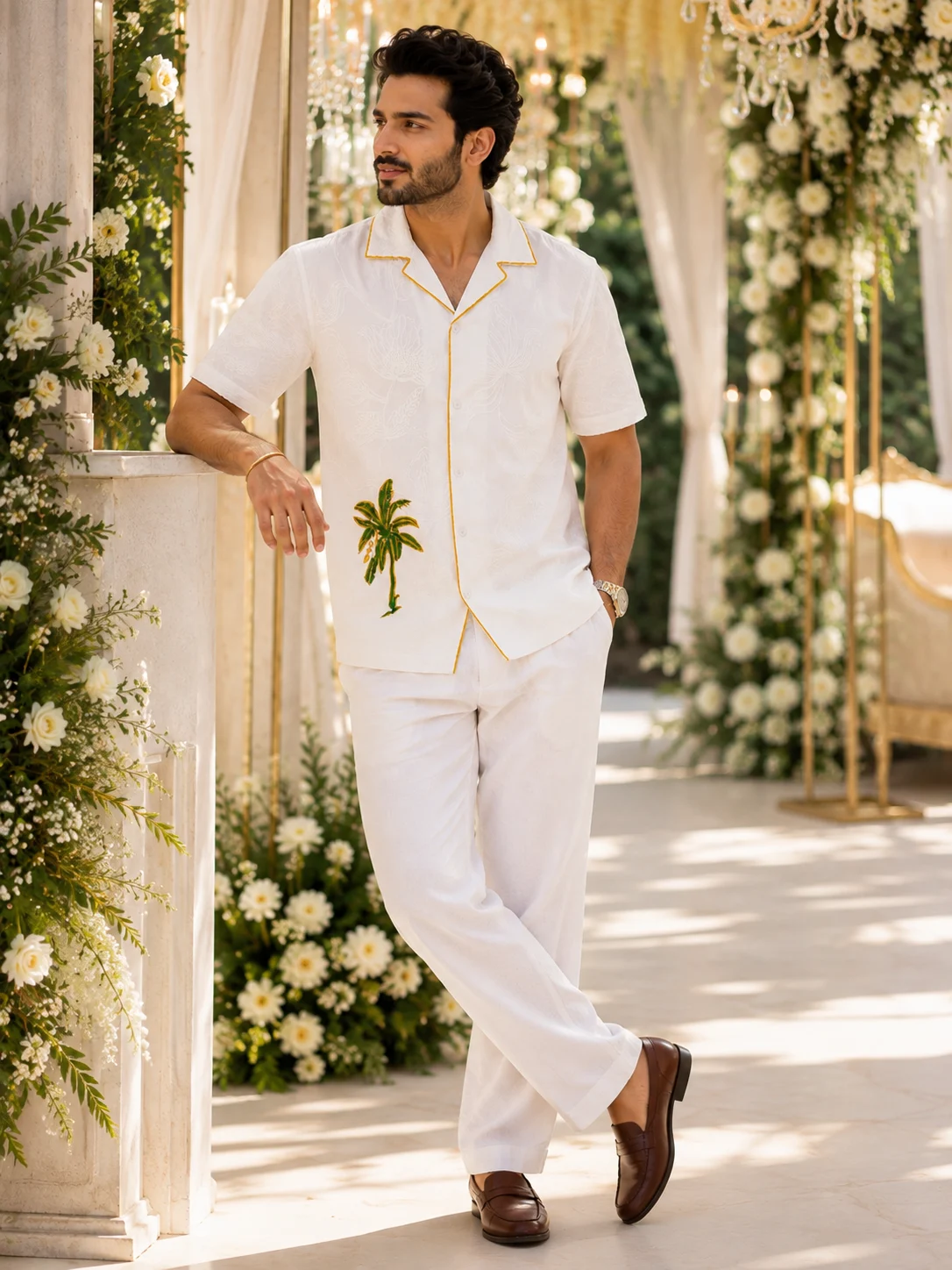Thengu Ivory Hand-Painted Shirt